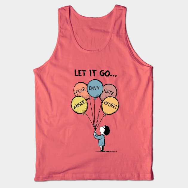 Let It Go Therapy Balloon Design Tank Top by TF Brands